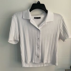 Zara crop top with collar